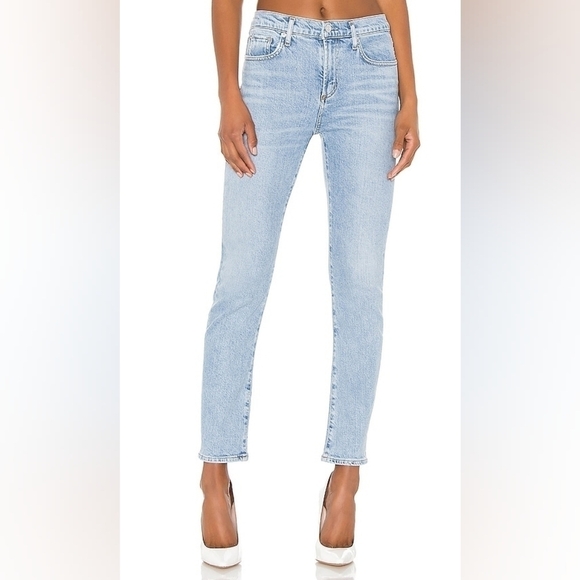 AGOLDE Toni Mid Rise Skinny in Daylight Light Blue Denim Jeans Ankle Cropped 25 - Picture 1 of 9